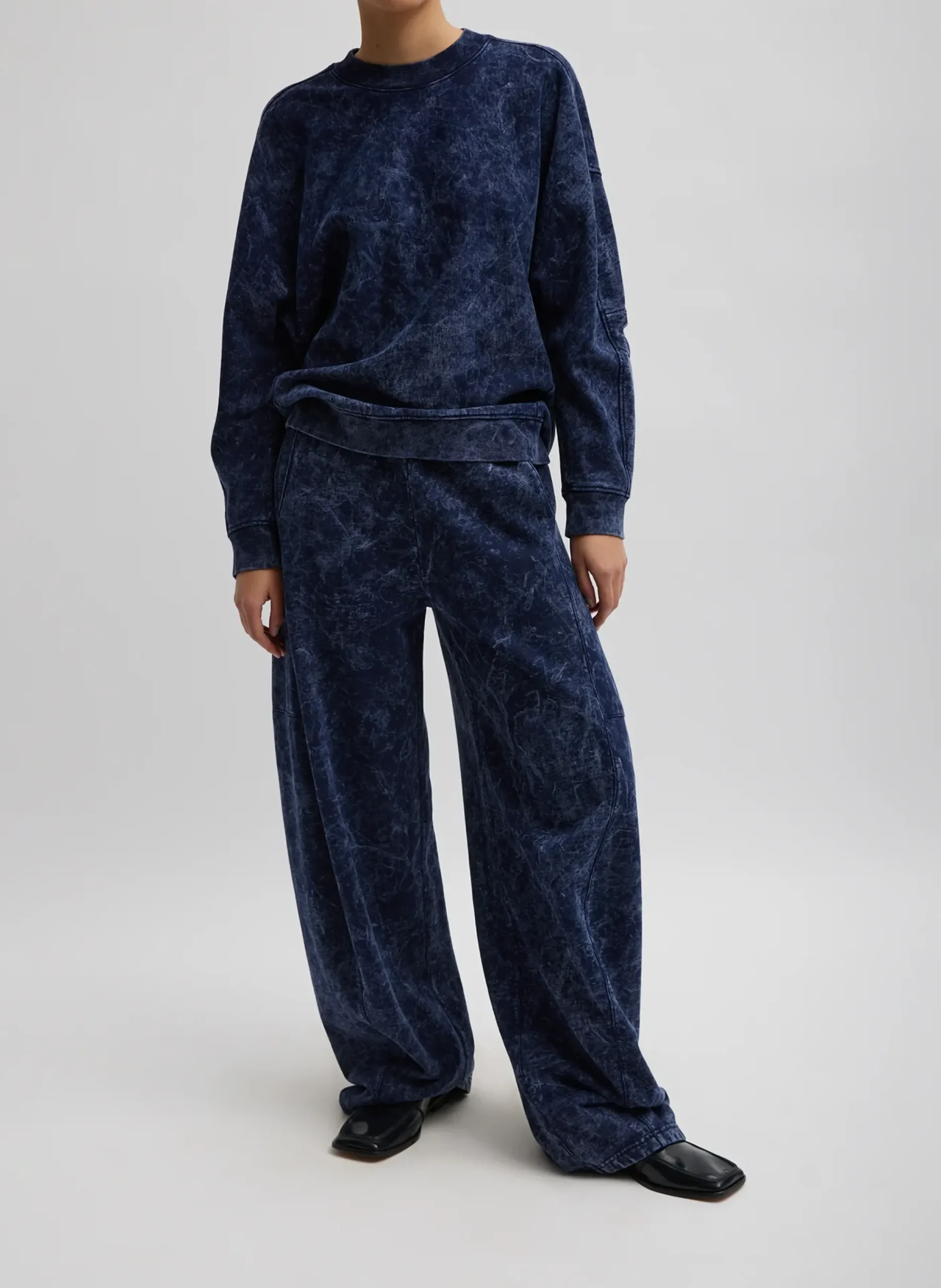 Acid Wash Cocoon Crewneck Sweatshirt-Tibi Best