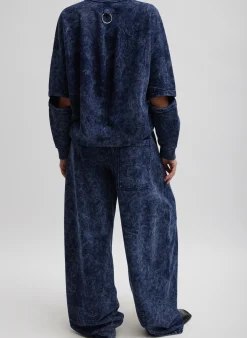 Acid Wash Cocoon Crewneck Sweatshirt-Tibi Best
