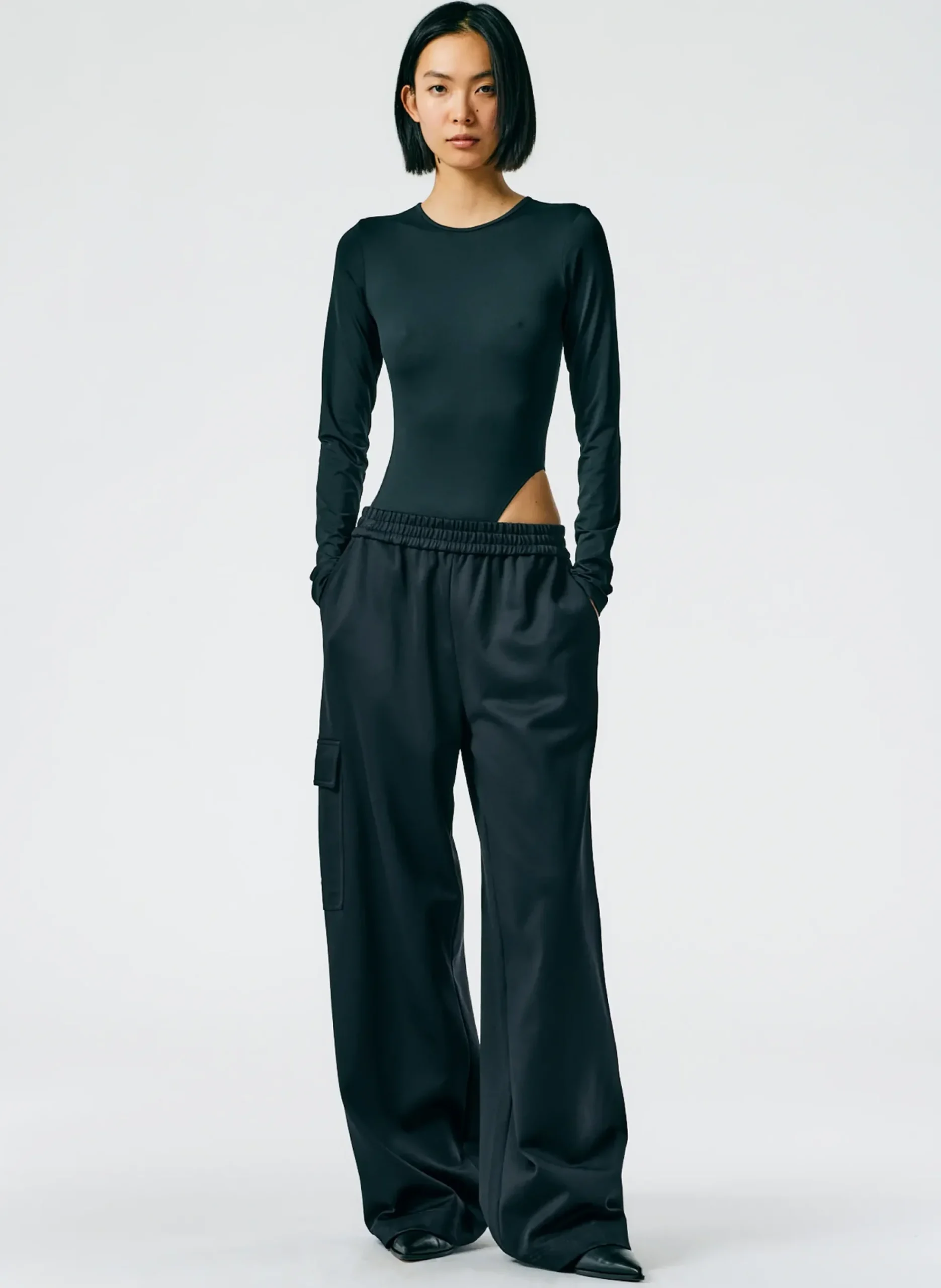 Active Knit Wide Leg Pull On Pant-Tibi Fashion