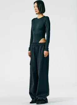 Active Knit Wide Leg Pull On Pant-Tibi Fashion