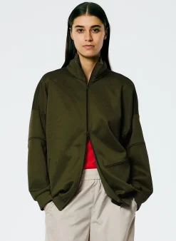 Active Knit Zipper Detailed Track Jacket-Tibi Hot