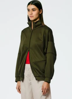 Active Knit Zipper Detailed Track Jacket-Tibi Hot