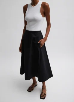 Bonded Luxe Twill Circle Skirt-Tibi Clearance