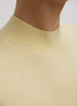 Cashmere Silk Blend Mock Neck Easy Sweater-Tibi Fashion