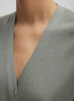 Cashmere Silk Blend Sleeveless Button Down Sweater-Tibi New