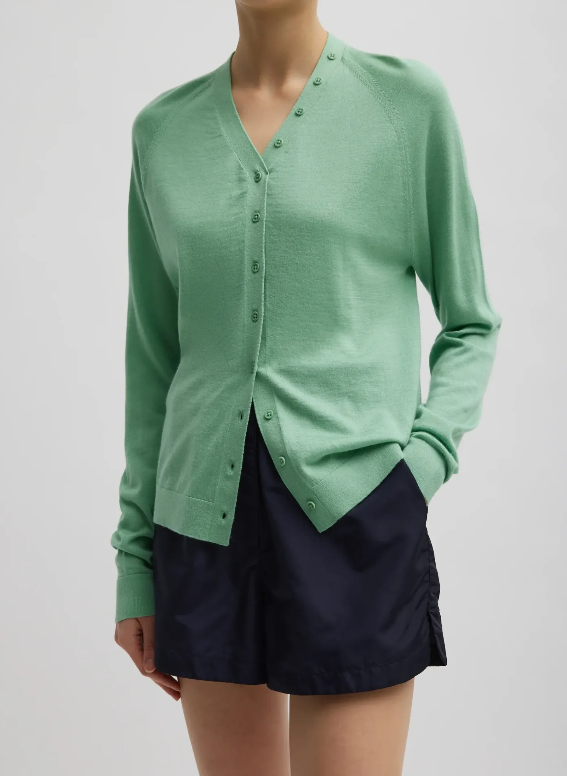 Cashmere Silk Blend Slim Cardigan-Tibi Discount