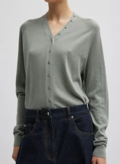 Cashmere Silk Blend Slim Cardigan-Tibi Outlet