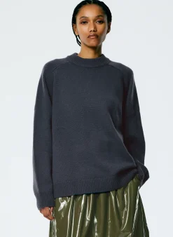 Cashmere Sweater Crewneck Oversized Pullover-Tibi New