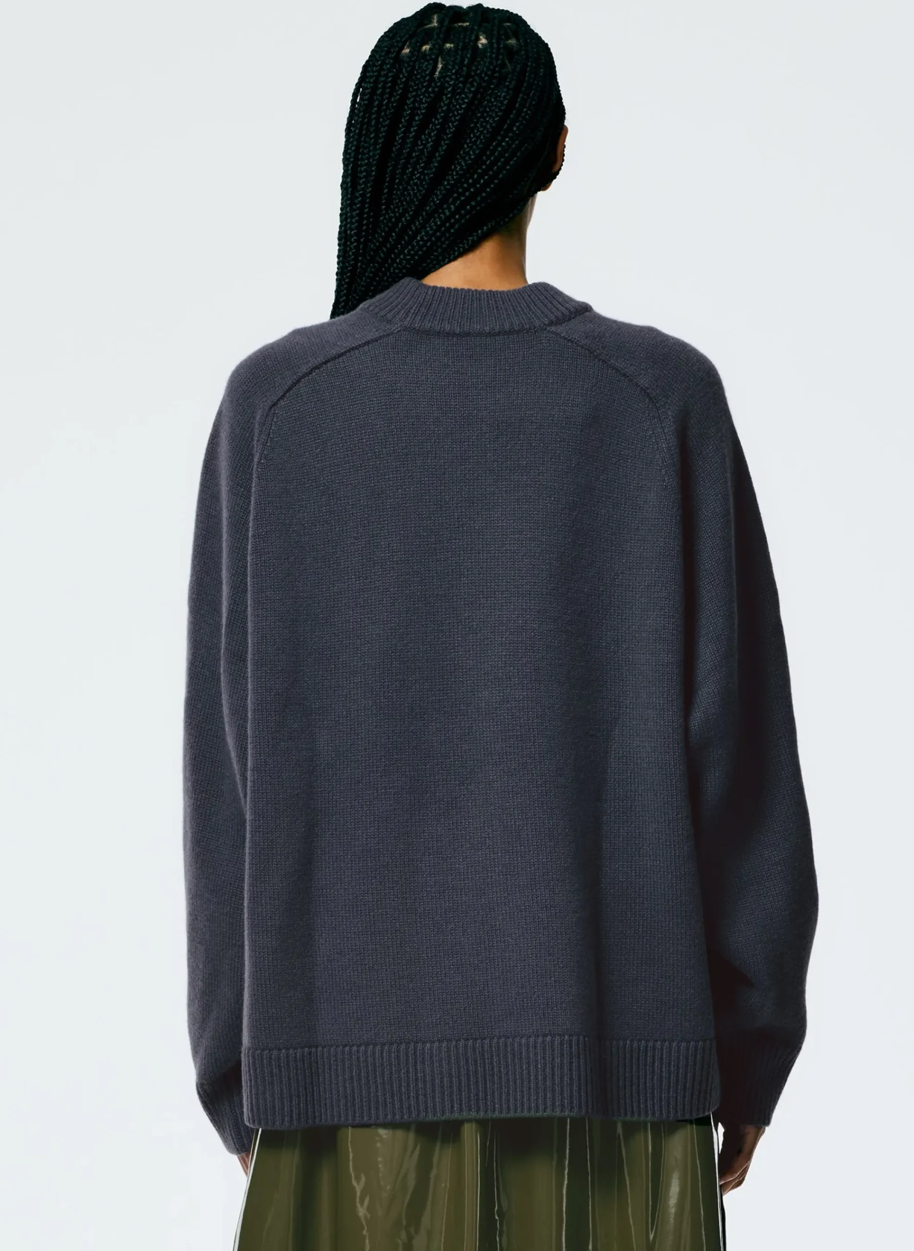 Cashmere Sweater Crewneck Oversized Pullover-Tibi New