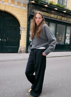 Cashmere Sweater Crewneck Oversized Pullover-Tibi Hot