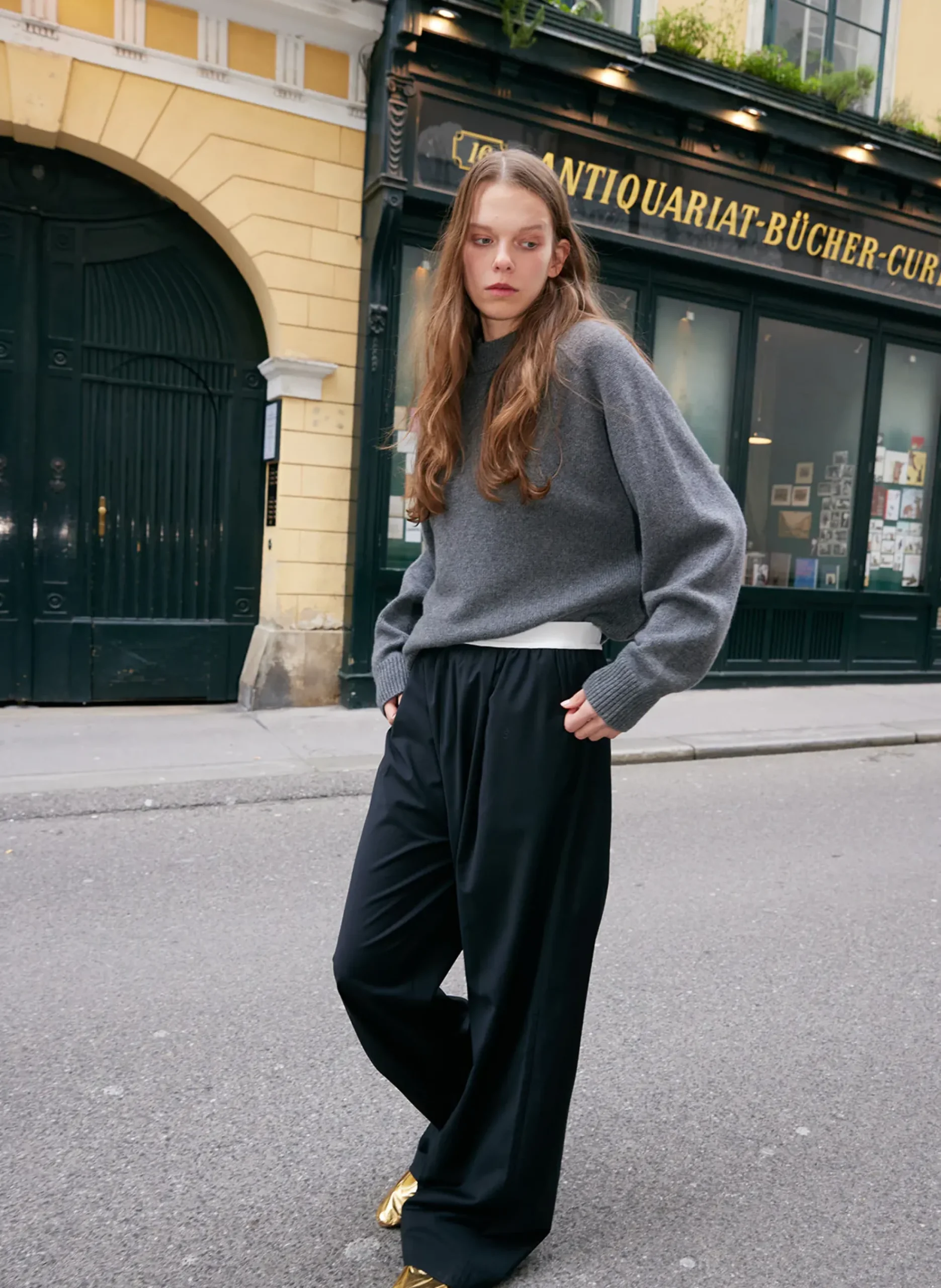 Cashmere Sweater Crewneck Oversized Pullover-Tibi Hot