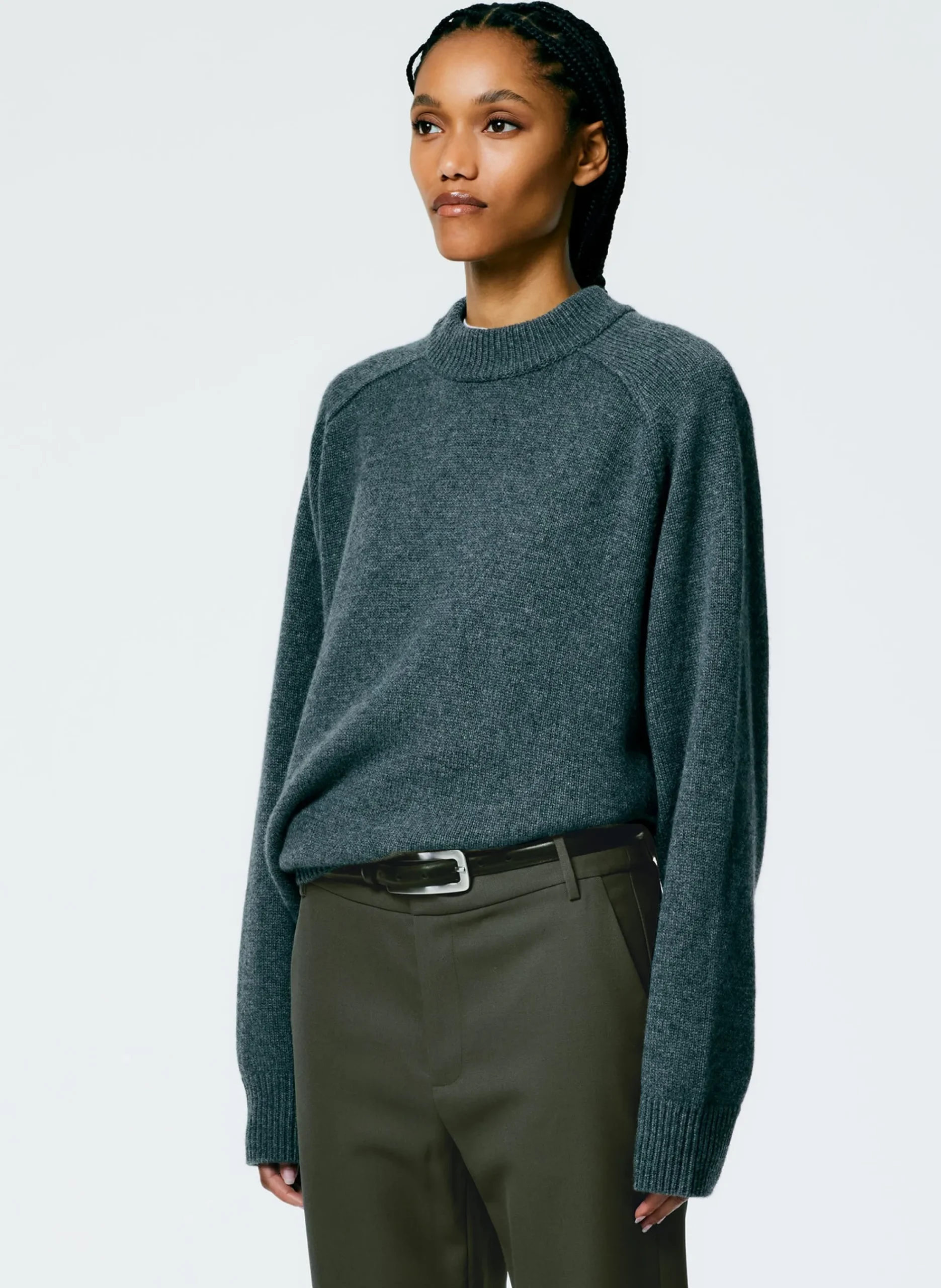 Cashmere Sweater Crewneck Oversized Pullover-Tibi Hot