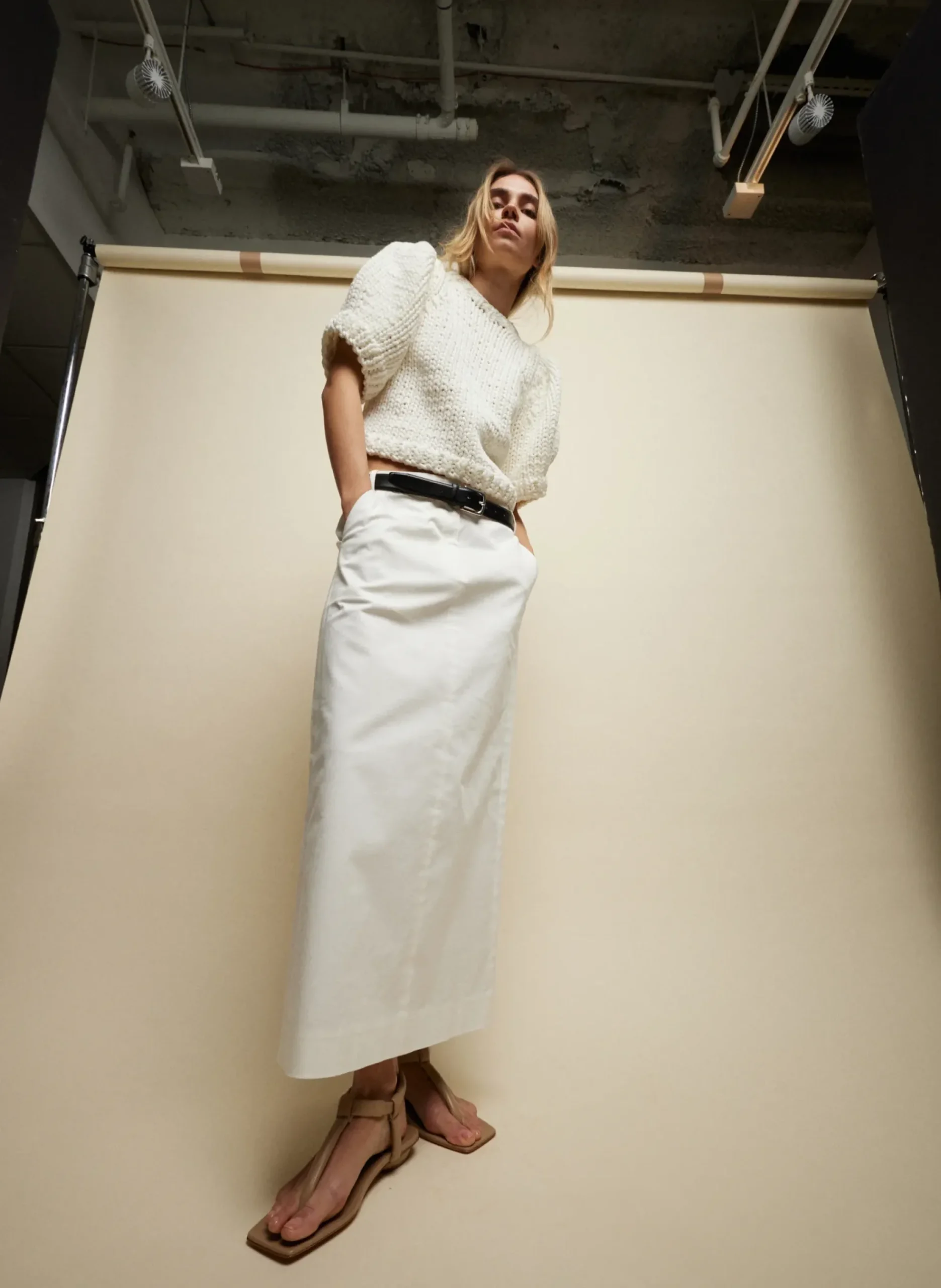 Chino Maxi Skirt-Tibi New
