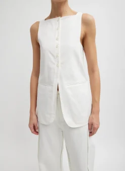 Chino Slit Front Sleeveless Tunic-Tibi Best