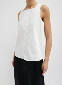 Chino Slit Front Sleeveless Top-Tibi Fashion