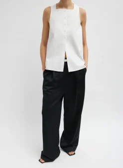 Chino Slit Front Sleeveless Top-Tibi Fashion