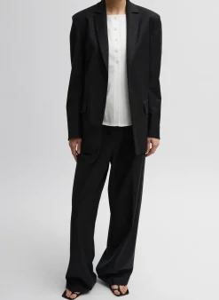 Chino Slit Front Sleeveless Top-Tibi Fashion