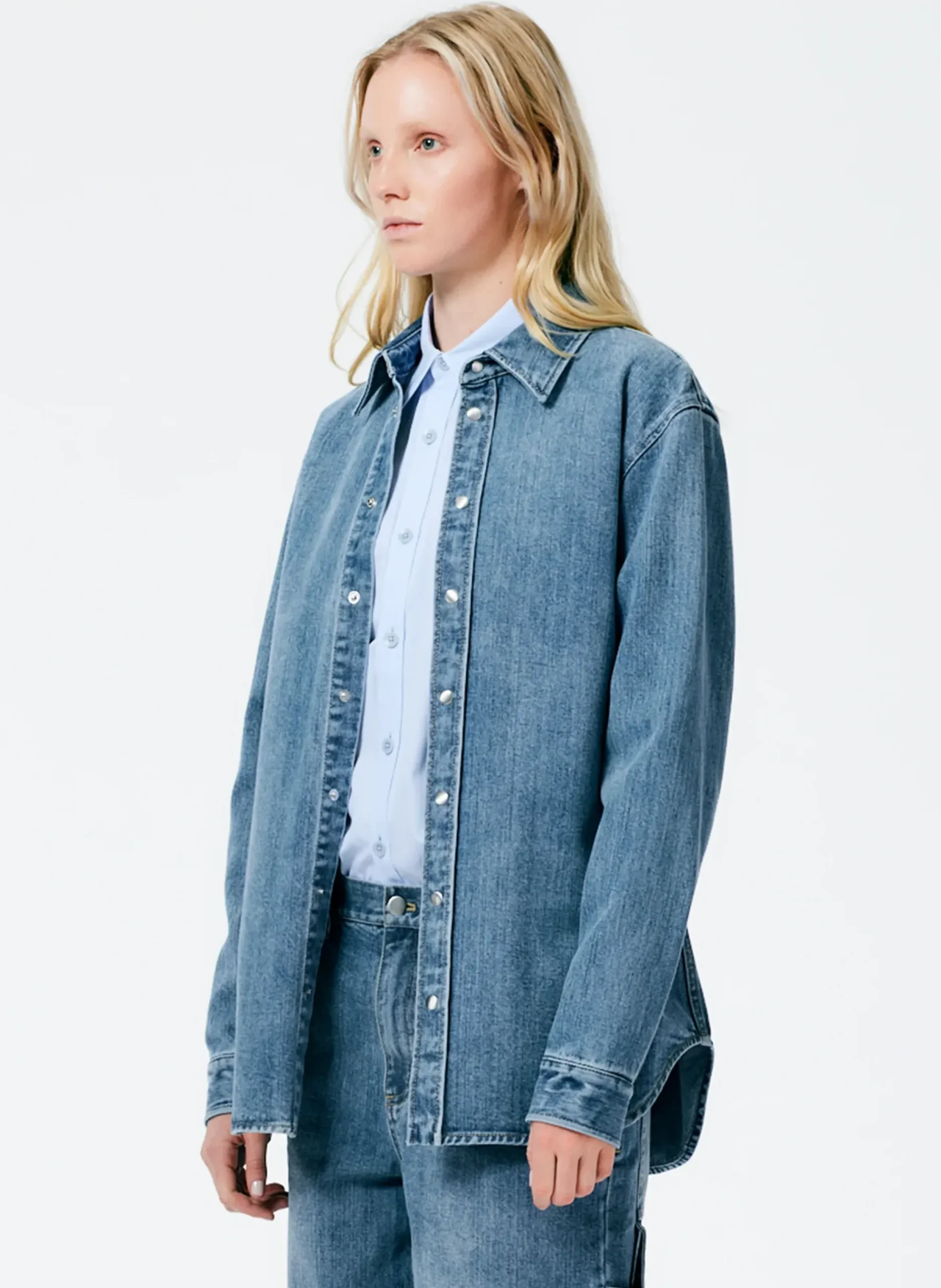 Classic Wash Denim Easy Shirt-Tibi Best