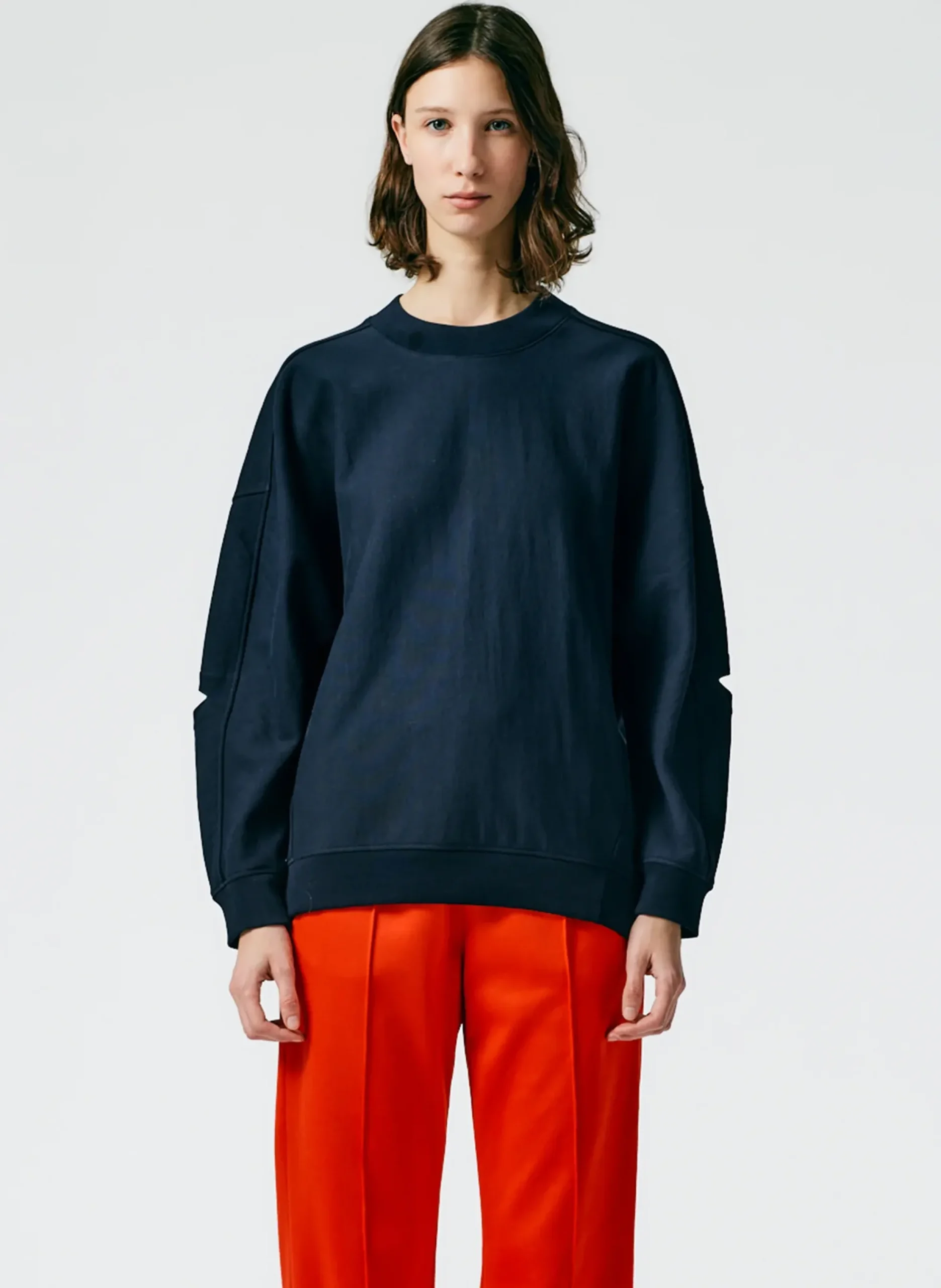 Cocoon Crewneck Sweatshirt-Tibi New