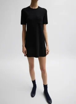 Compact Stretch Cashmere Mini Dress-Tibi New