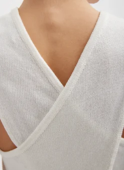 Cotton Criss Cross Cropped Sleeveless Sweater-Tibi New