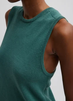 Cotton Criss Cross Sleeveless Sweater-Tibi Clearance