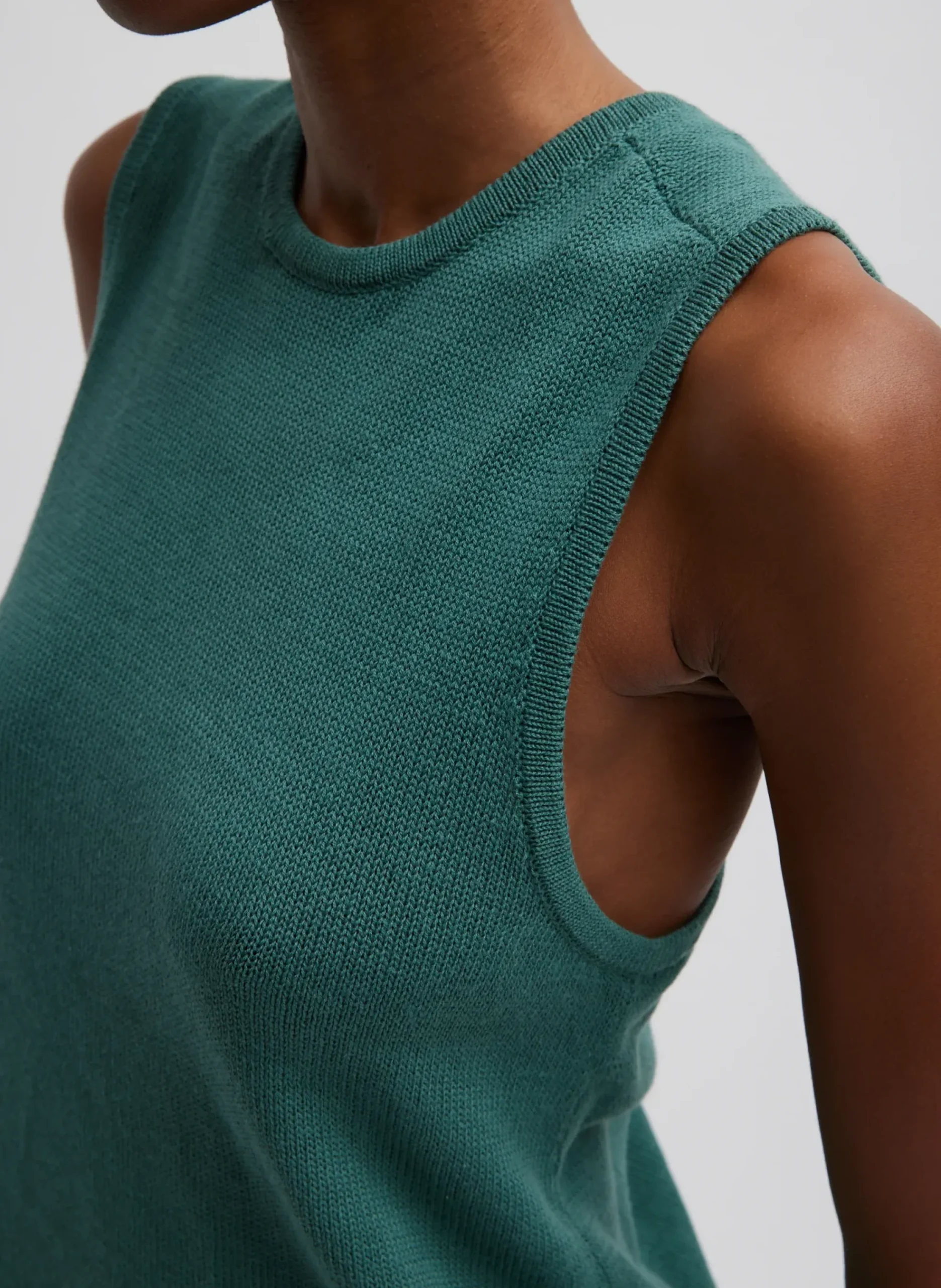 Cotton Criss Cross Sleeveless Sweater-Tibi Clearance