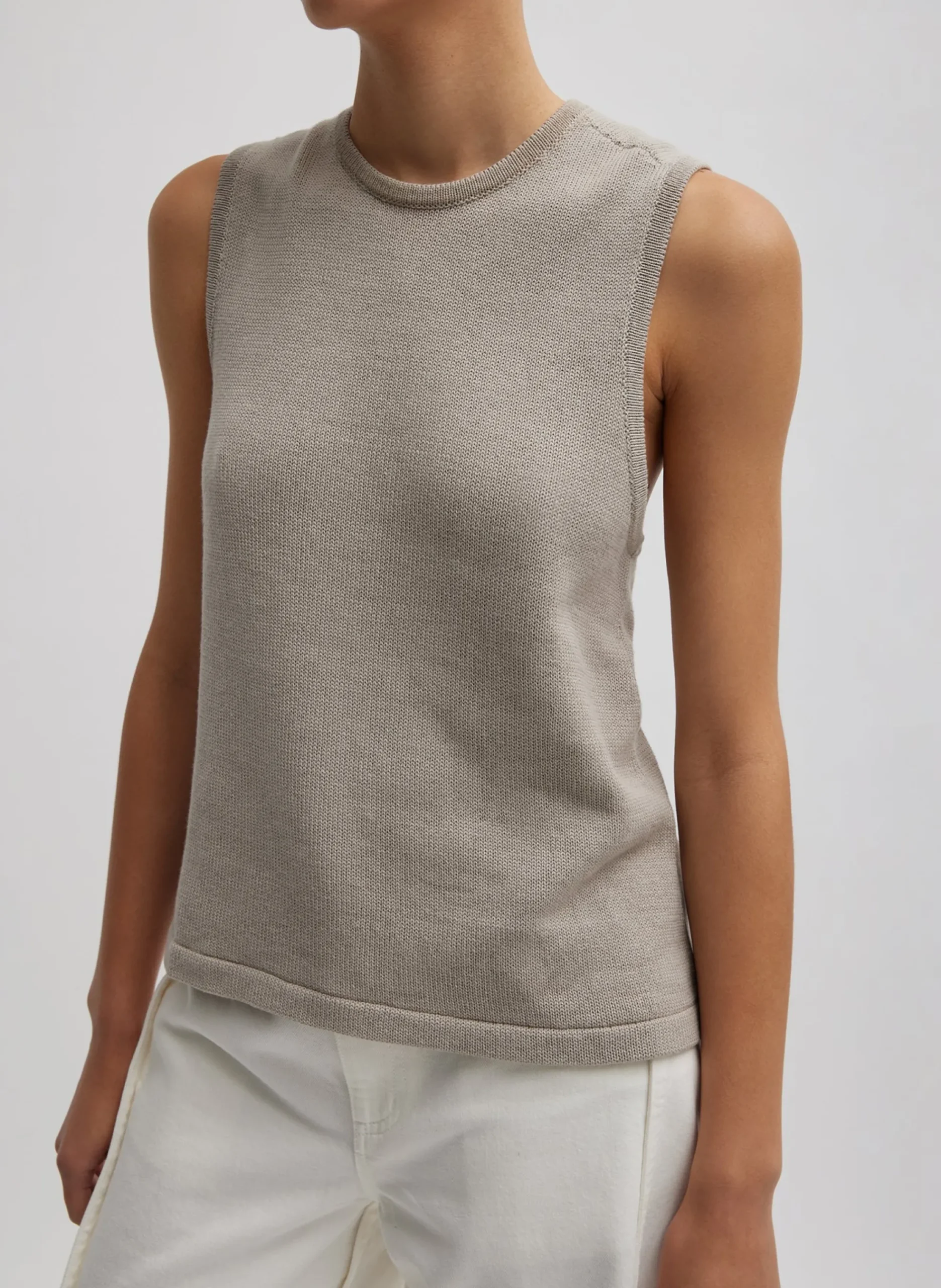 Cotton Criss Cross Sleeveless Sweater-Tibi Outlet