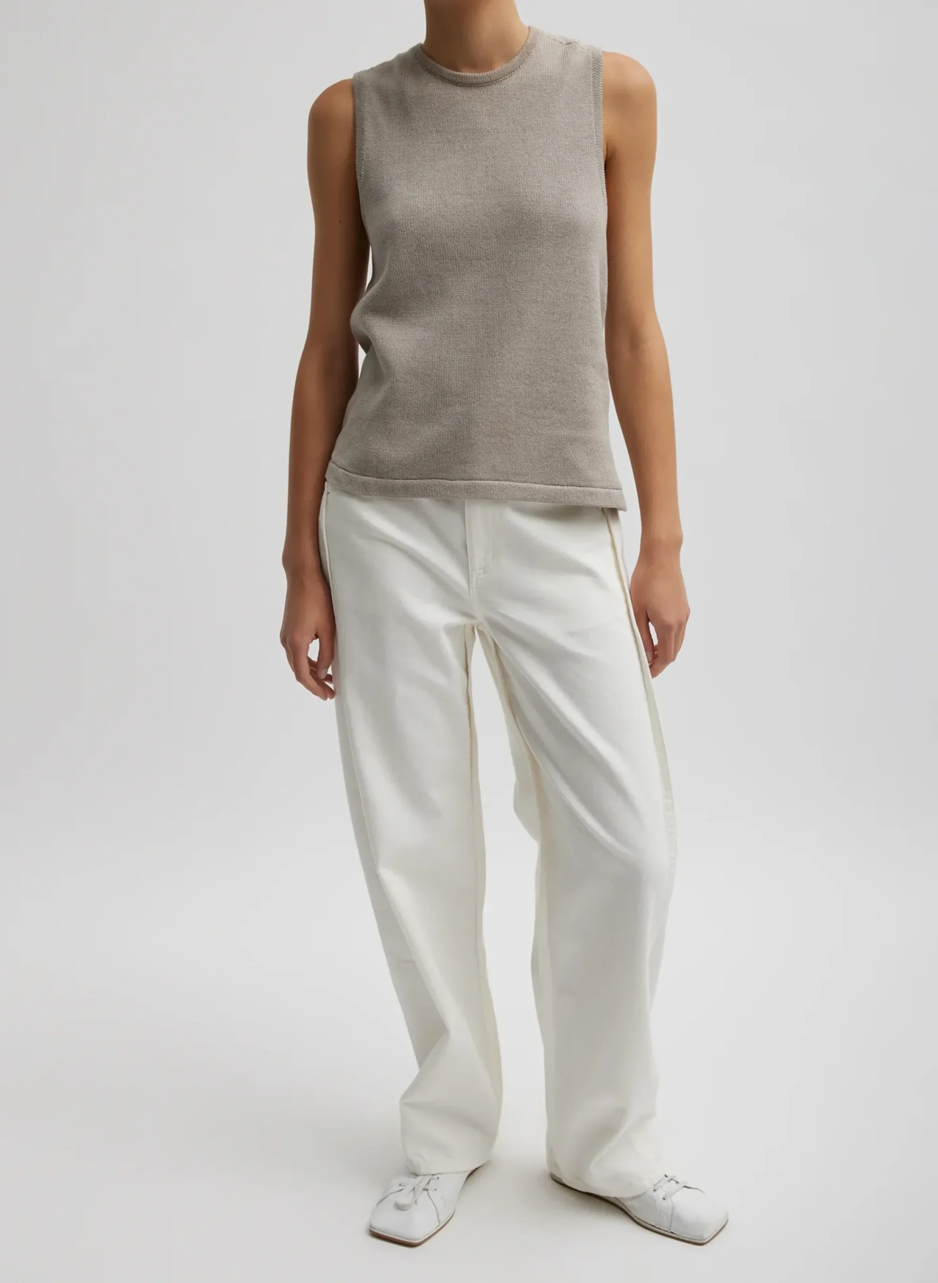 Cotton Criss Cross Sleeveless Sweater-Tibi Outlet