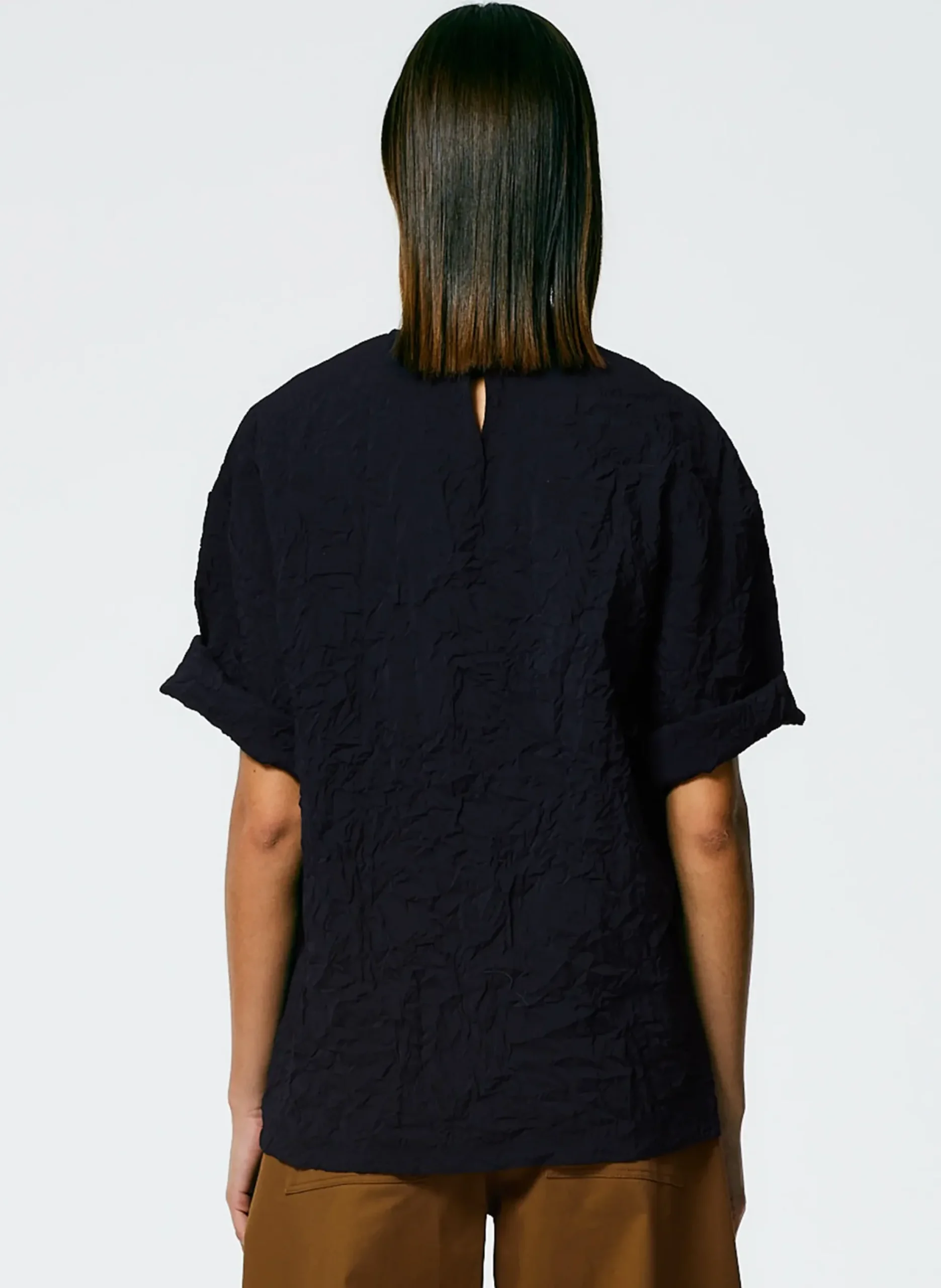Crinkle Shirting Easy T-Shirt-Tibi Discount