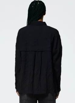 Crinkle Shirting Oversized Shirt-Tibi Best
