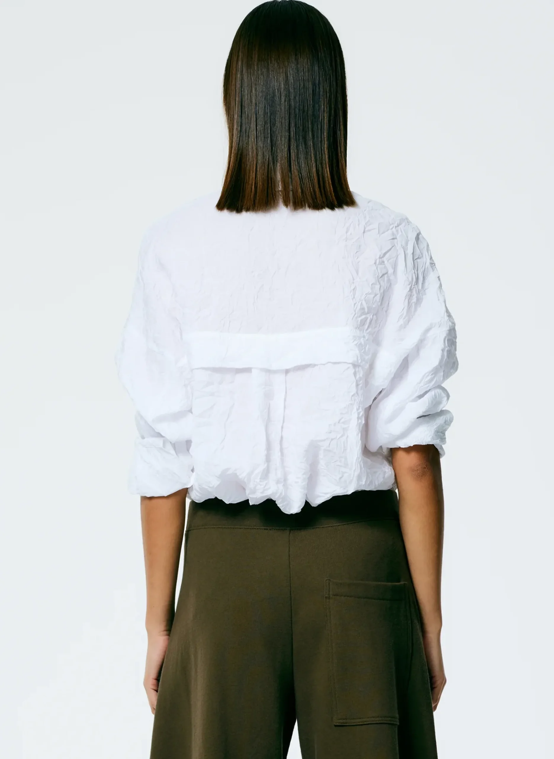 Crinkle Shirting Oversized Shirt-Tibi Hot