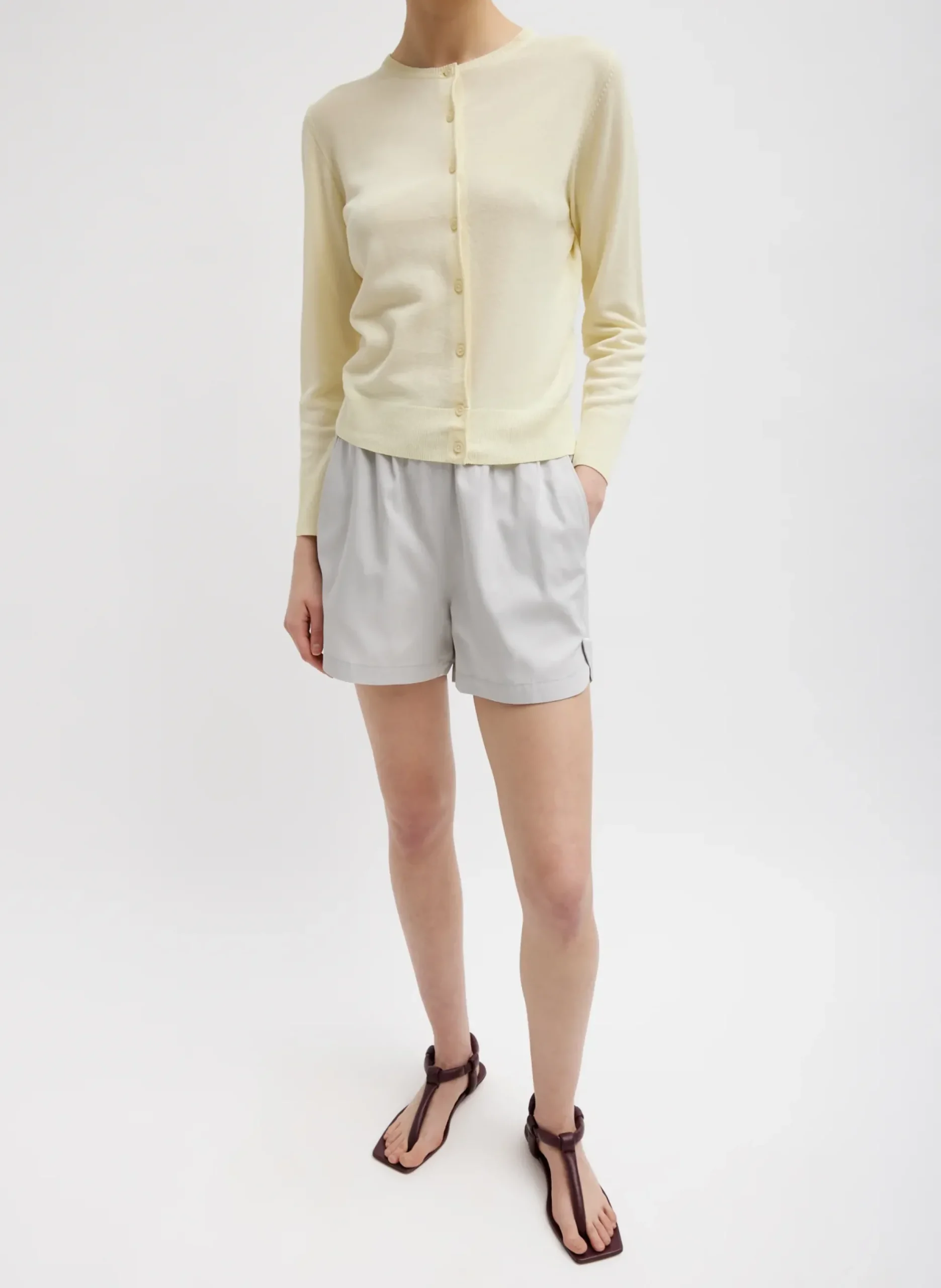 Crispy Sweater Shrunken Cardigan-Tibi Best