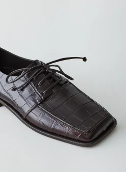 Croc Print Brody Square Toe Loafer-Tibi Clearance