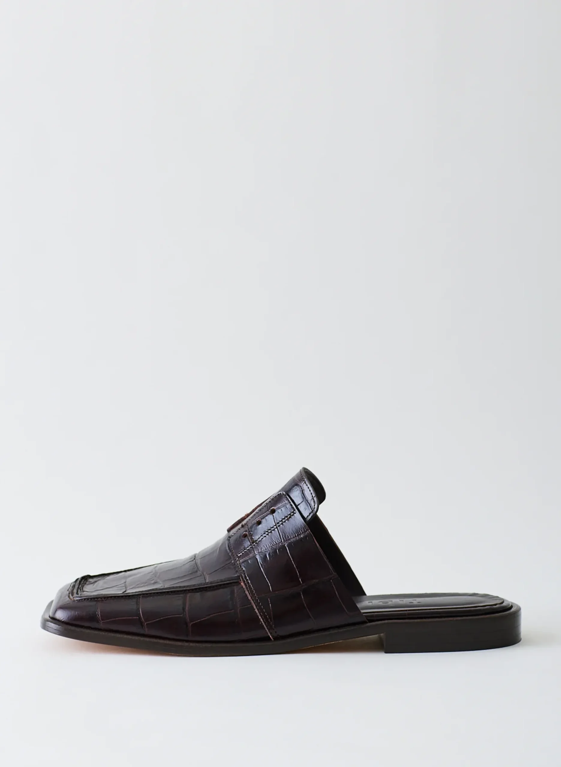 Croc Print Pedro Slide Square Toe Loafer-Tibi Outlet