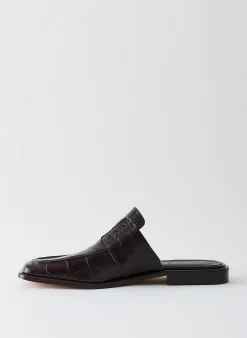 Croc Print Pedro Slide Square Toe Loafer-Tibi Outlet