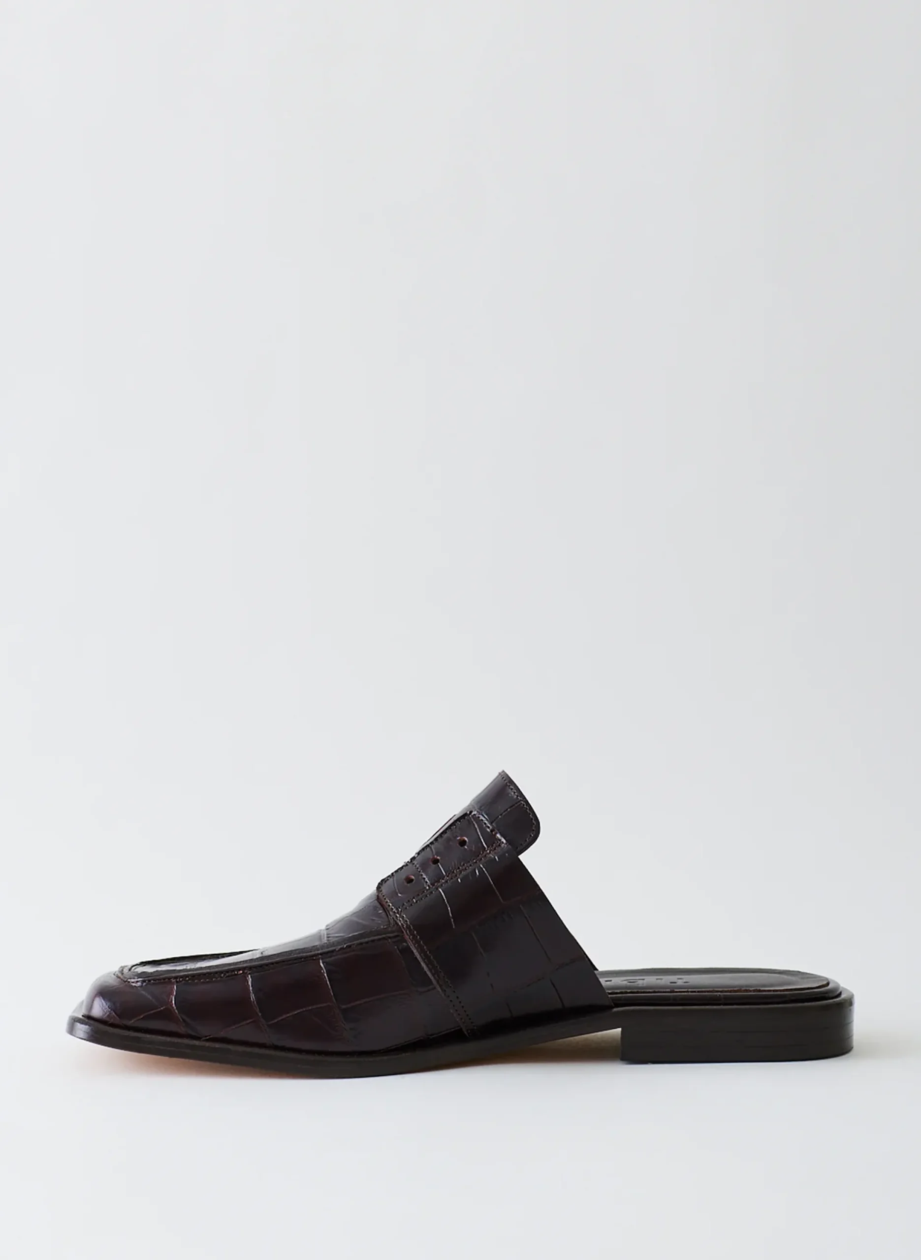Croc Print Pedro Slide Square Toe Loafer-Tibi Outlet