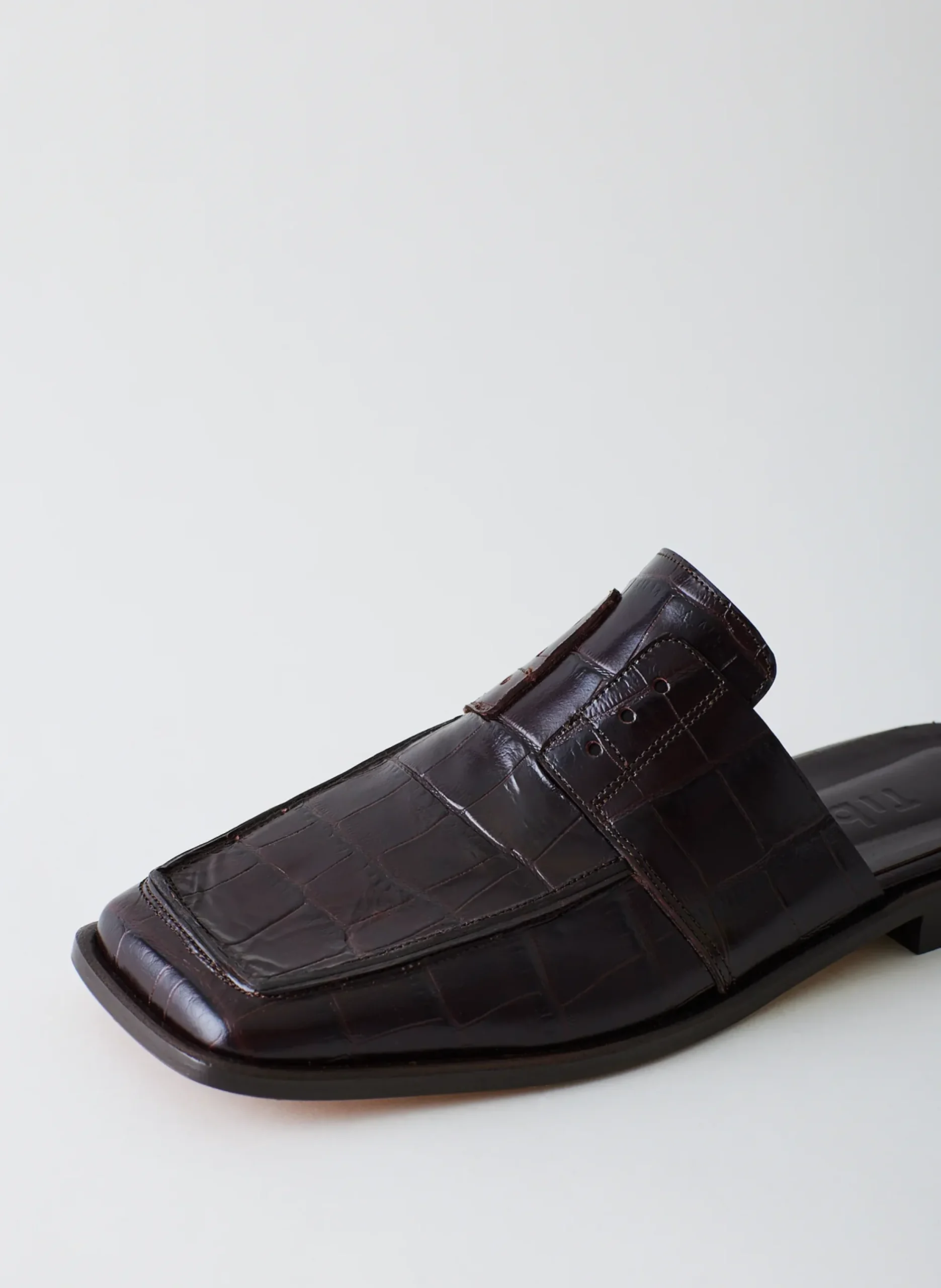 Croc Print Pedro Slide Square Toe Loafer-Tibi Outlet