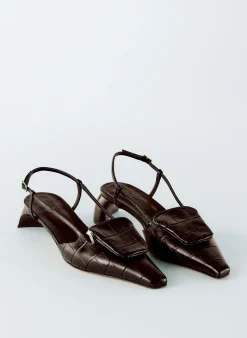 Croc Print Victor Slingback-Tibi Online