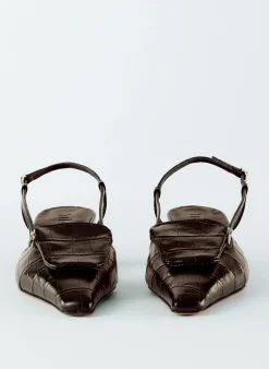 Croc Print Victor Slingback-Tibi Online