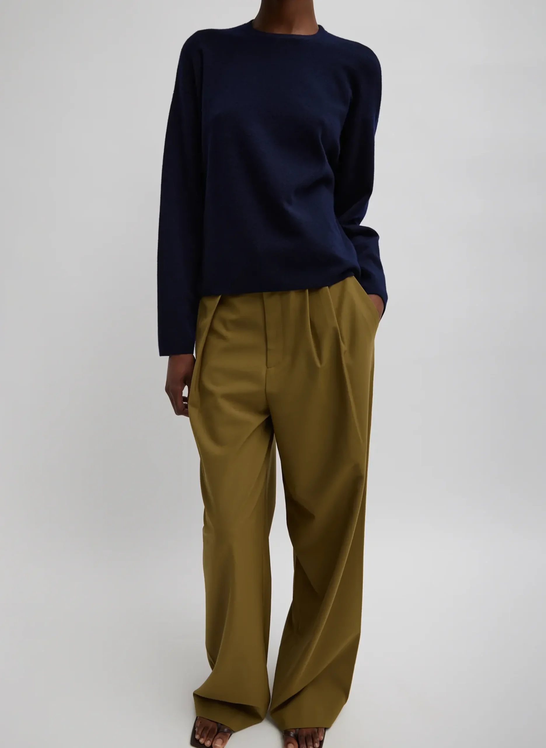 Double Faced Cashmere Oversized Easy Sweater-Tibi Clearance