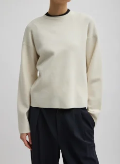 Double Faced Cashmere Oversized Easy Sweater-Tibi Fashion