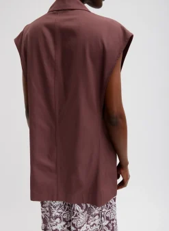 Drapey Suiting Oversized Double Breasted Vest-Tibi Best