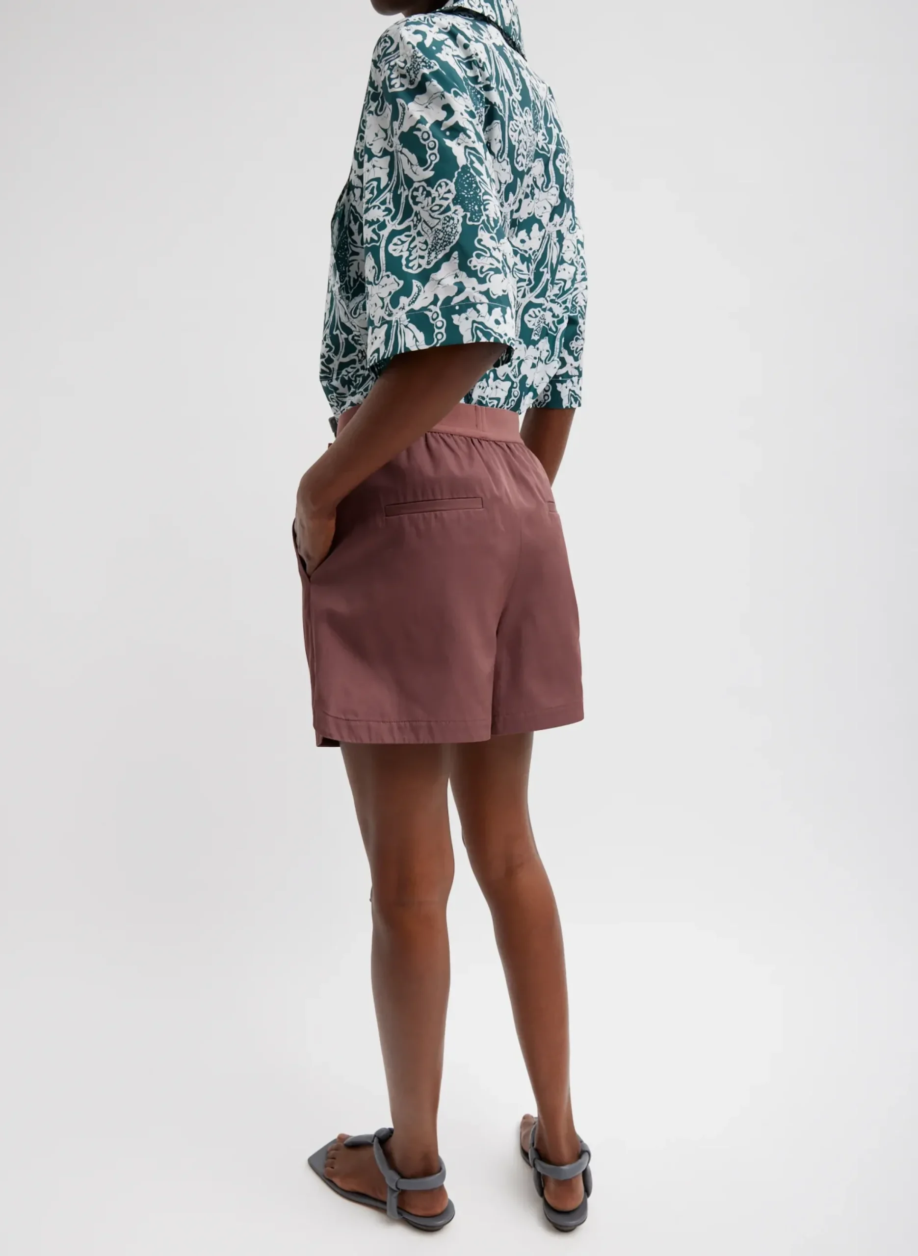 Drapey Suiting Pull On Short-Tibi Clearance