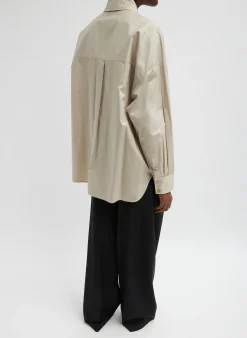 Eco Poplin Asymmetrical Shirt-Tibi Best