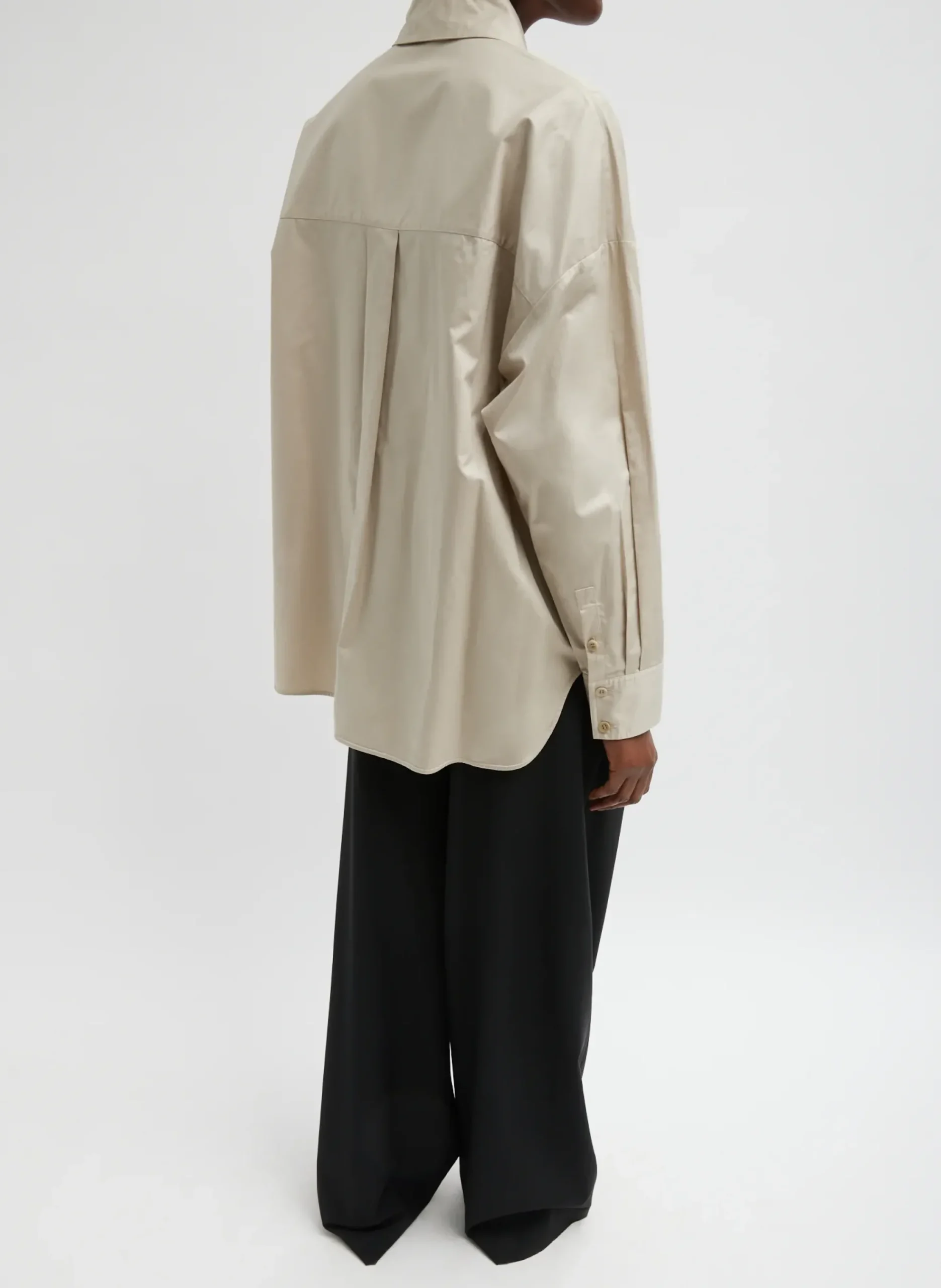 Eco Poplin Asymmetrical Shirt-Tibi Best
