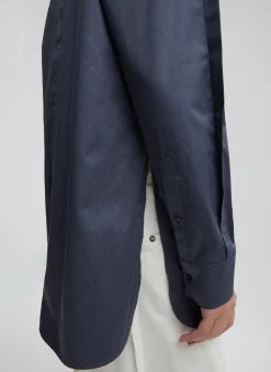 Eco Poplin Shirt With Tucked Sleeve-Tibi Clearance
