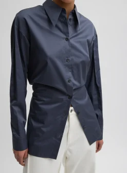 Eco Poplin Shirt With Tucked Sleeve-Tibi Clearance