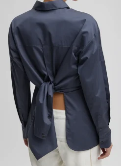 Eco Poplin Shirt With Tucked Sleeve-Tibi Clearance