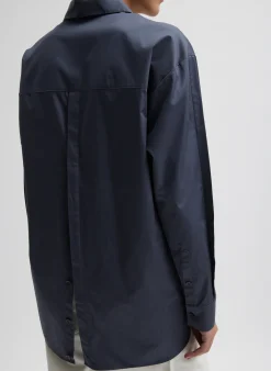 Eco Poplin Shirt With Tucked Sleeve-Tibi Clearance